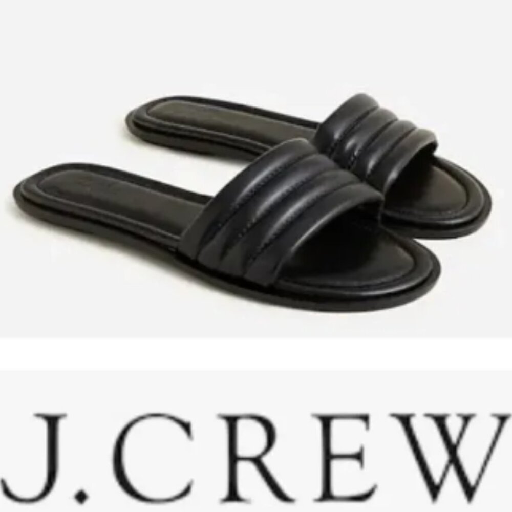 J.Crew Sorrento Padded Leather Slides